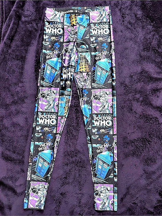 Blackmilk Pants - BlackMilk Doctor Who Leggings Comic Strip Mashup New with Tags